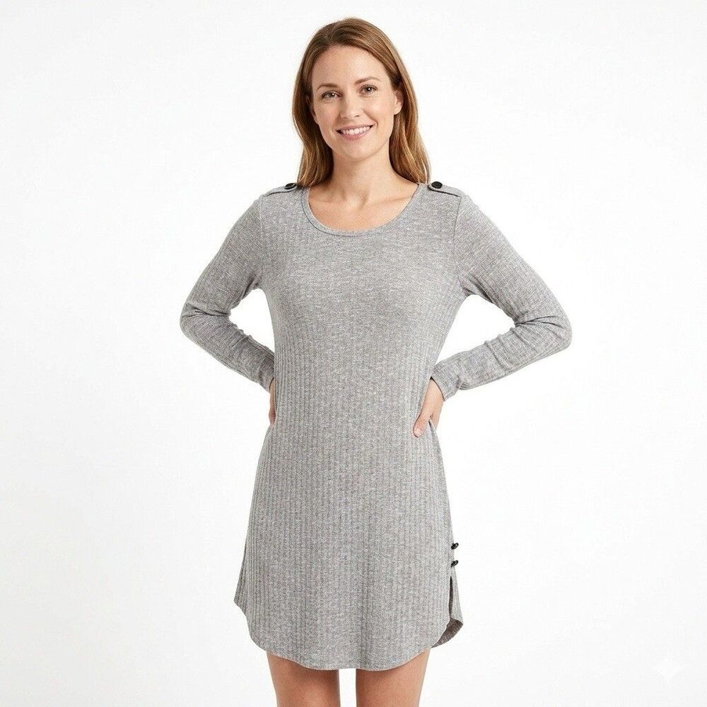 Simply Noelle Women Dress Tunic Size Small Gray  Long Sleeve Pullover - Picture 2 of 12